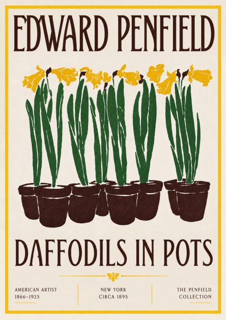 Edward Penfield Daffodils in Pots No3 - Póster