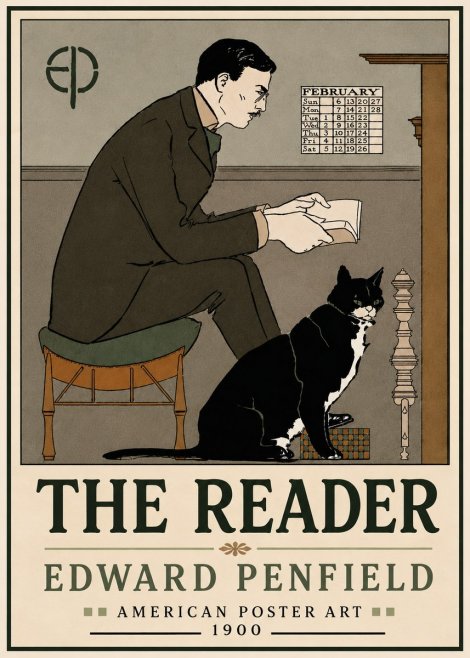 Edward Penfield The Reader I No4 - Póster