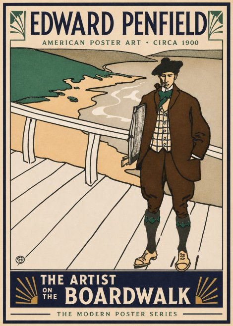 Edward Penfield The Artist on the Boardwalk No3 - Póster