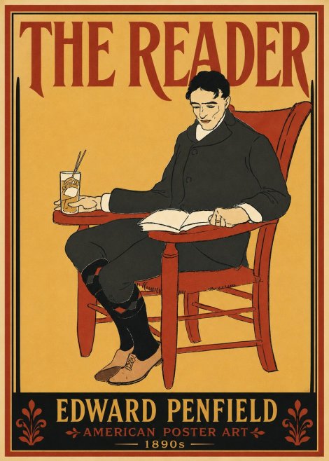Edward Penfield The Reader II No6 - Póster
