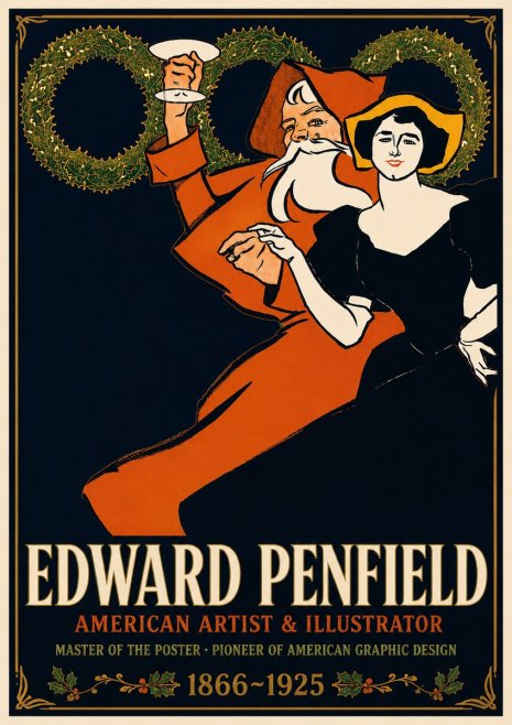 Edward Penfield Christmas. Cheer No4 - Póster