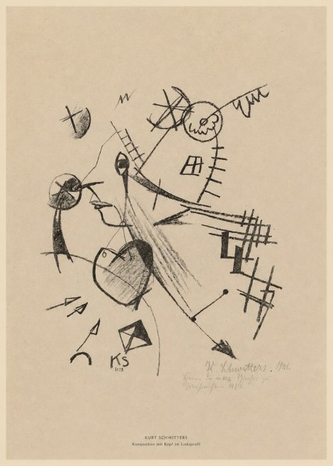 Kurt Schwitters Komposition Mit Kopf Im Linksprofil No5 - Póster
