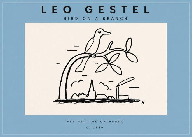 Leo Gestel Bird on a Branch No3 - Póster