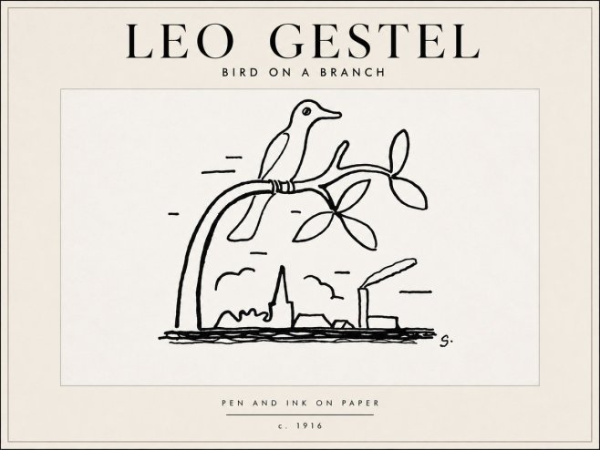 Leo Gestel Bird on a Branch No5 - Póster