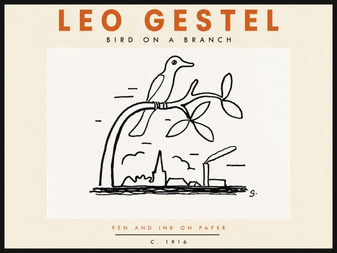 Leo Gestel Bird on a Branch No6 - Póster