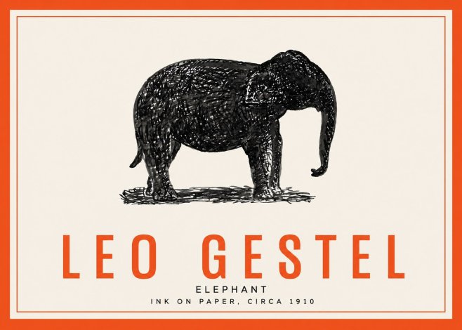 Leo Gestel Elephant No3 - Póster