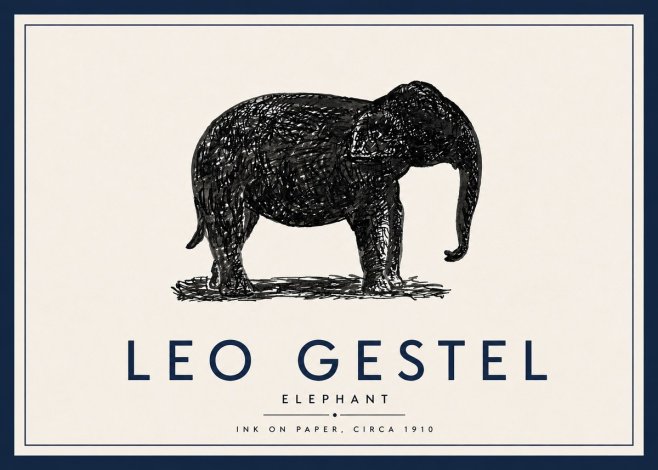 Leo Gestel Elephant No5 - Póster