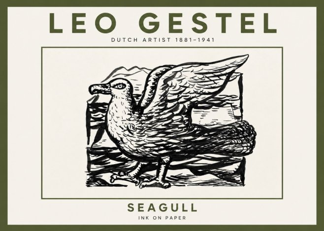 Leo Gestel Seagull No5 - Póster