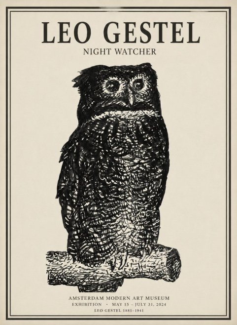 Leo Gestel Night Watcher No1 - Póster