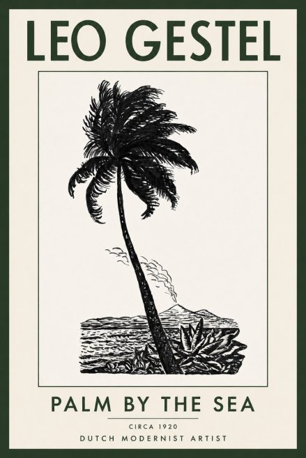 Leo Gestel Palm by the Sea No2 - Póster