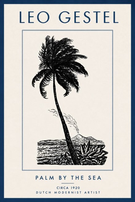 Leo Gestel Palm by the Sea No3 - Póster