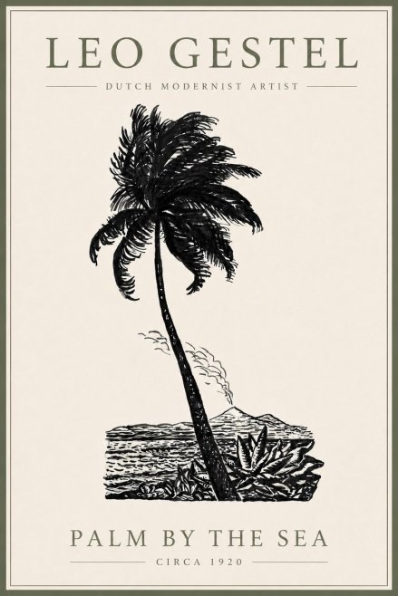 Leo Gestel Palm by the Sea No6 - Póster