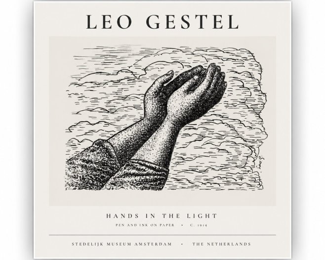 Leo Gestel Hands in the Light No1 - Póster