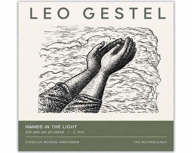 Leo Gestel Hands in the Light No4 - Póster