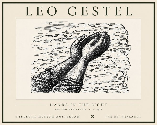 Leo Gestel Hands in the Light No5 - Póster
