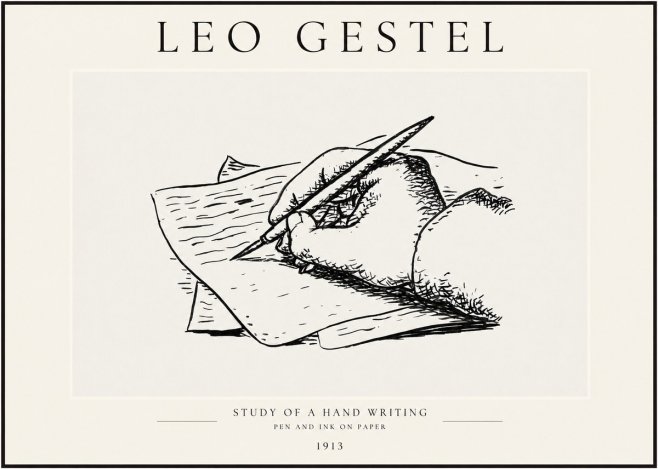 Leo Gestel Study of a Hand Writing No1 - Póster
