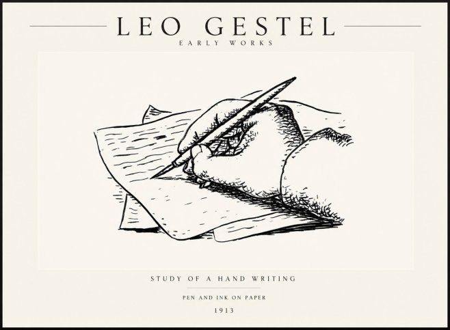 Leo Gestel Study of a Hand Writing No3 - Póster