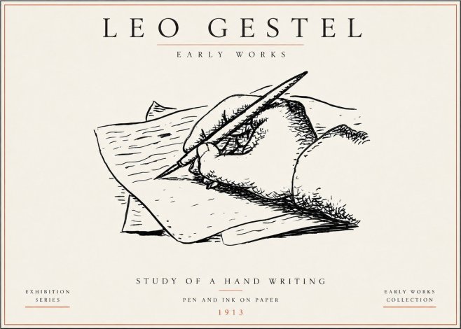 Leo Gestel Study of a Hand Writing No5 - Póster