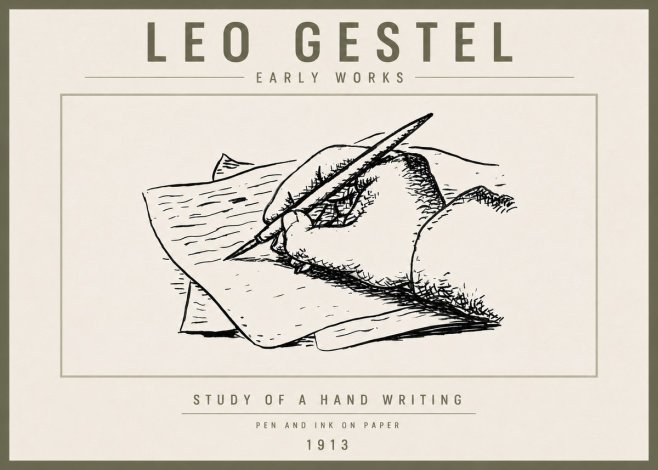 Leo Gestel Study of a Hand Writing No6 - Póster