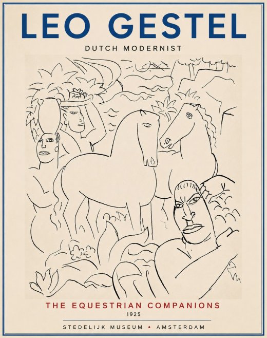 Leo Gestel The Equestrian Companions No4 - Póster