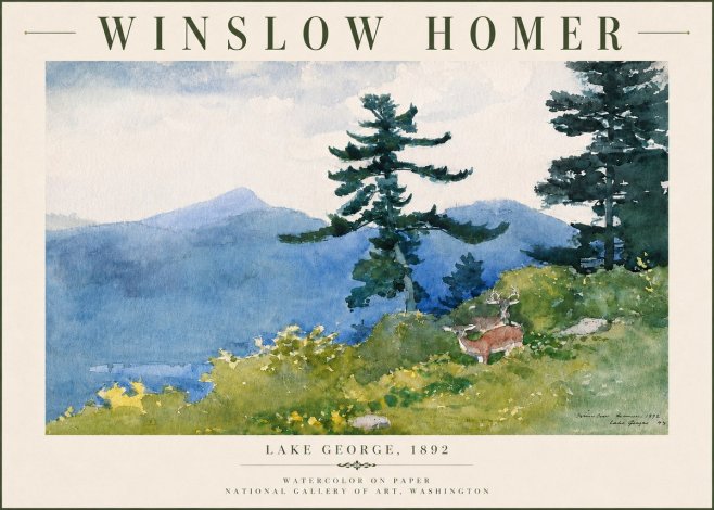 Winslow Homer Lake George, 1892 No4 - Póster