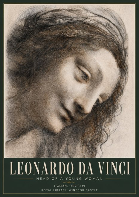 Leonardo da Vinci Head of a Young Woman I No5 - Póster