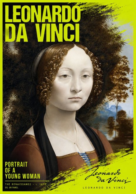 Leonardo da Vinci Portrait of a Young Woman I No2 - Póster