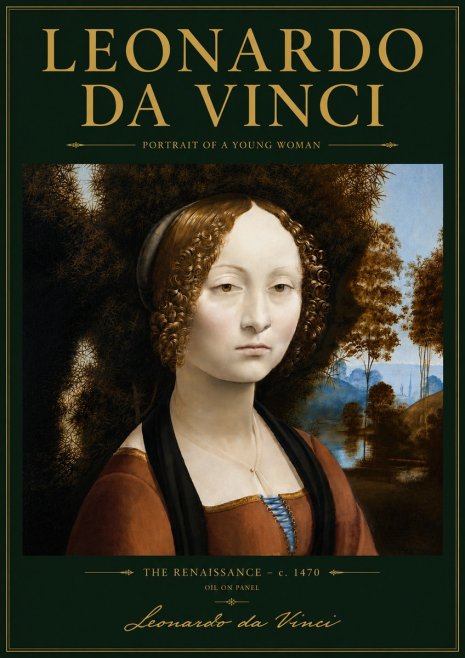 Leonardo da Vinci Portrait of a Young Woman I No5 - Póster