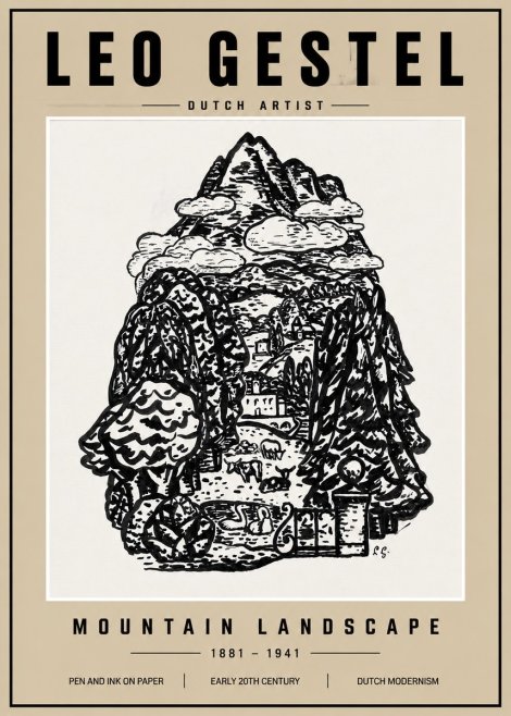 Leo Gestel Mountain Landscape No3 - Póster