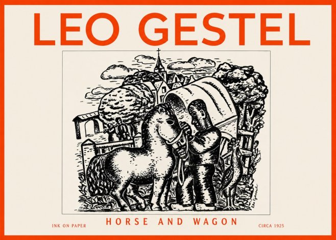 Leo Gestel Horse and Wagon No2 - Póster