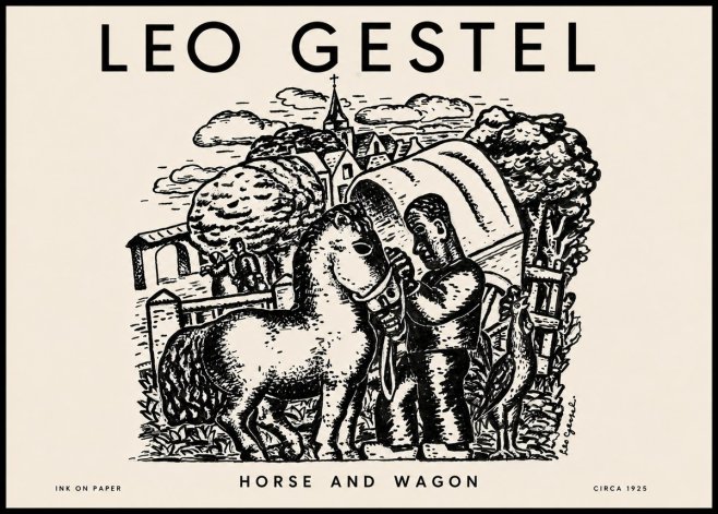 Leo Gestel Horse and Wagon No4 - Póster