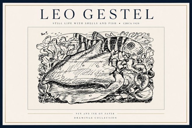 Leo Gestel Still Life with Shells and Fish No3 - Póster