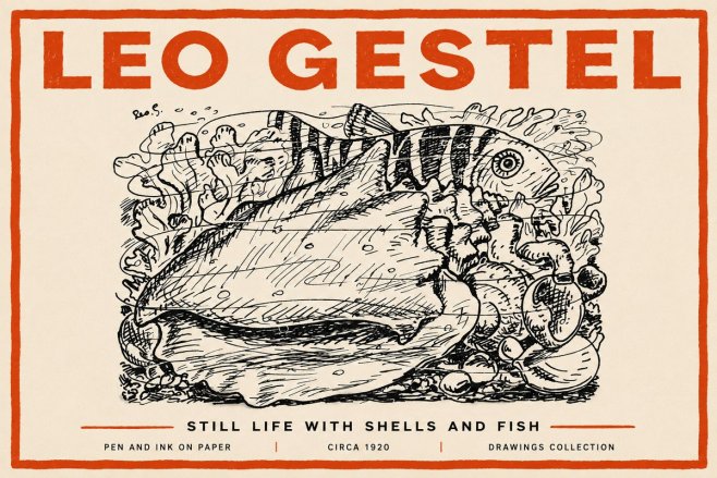 Leo Gestel Still Life with Shells and Fish No4 - Póster