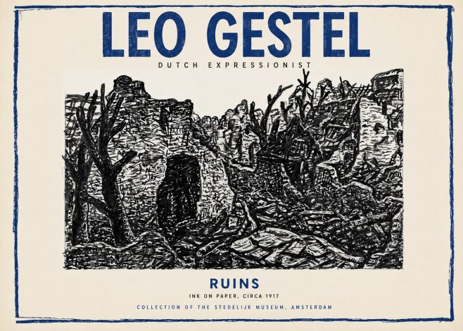 Leo Gestel Ruins No3 - Póster