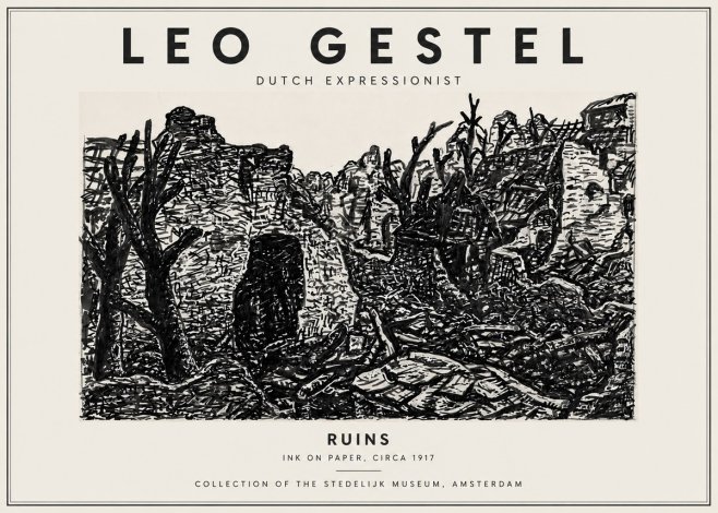 Leo Gestel Ruins No5 - Póster