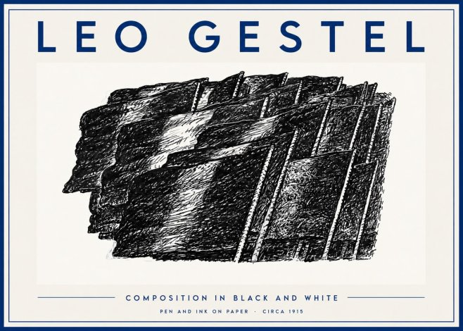 Leo Gestel Composition in Black and White No5 - Póster