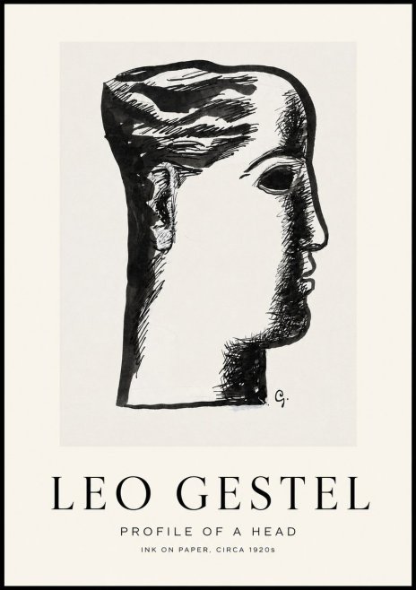 Leo Gestel Profile of a Head No1 - Póster