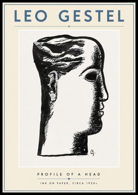 Leo Gestel Profile of a Head No4 - Póster