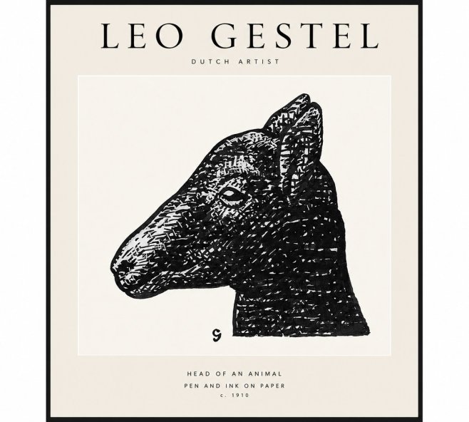 Leo Gestel Head of an Animal No1 - Póster