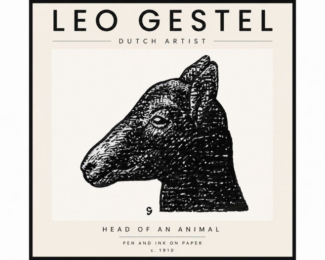 Leo Gestel Head of an Animal No4 - Póster