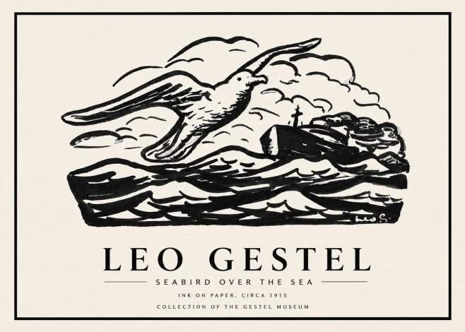 Leo Gestel Seabird over the Sea No4 - Póster