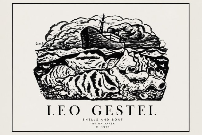 Leo Gestel Shells and Boat No1 - Póster