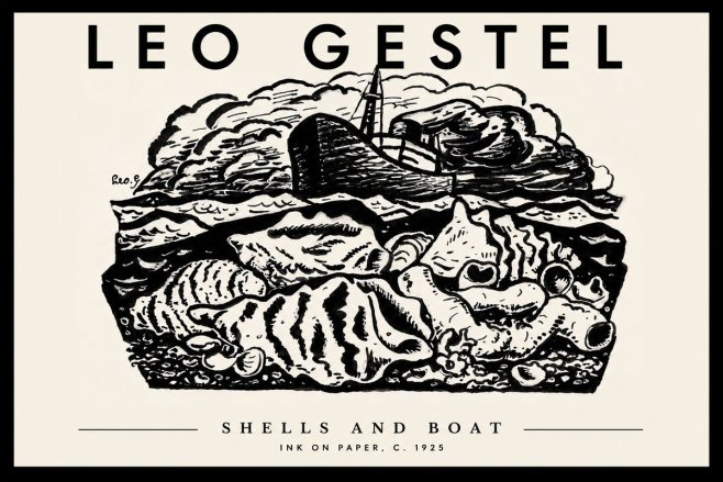 Leo Gestel Shells and Boat No5 - Póster