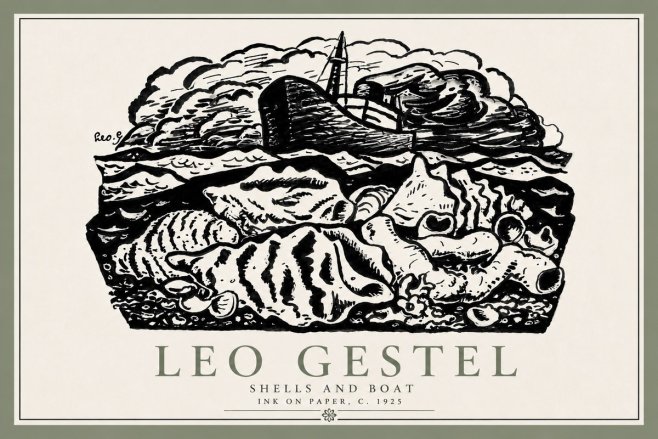 Leo Gestel Shells and Boat No6 - Póster