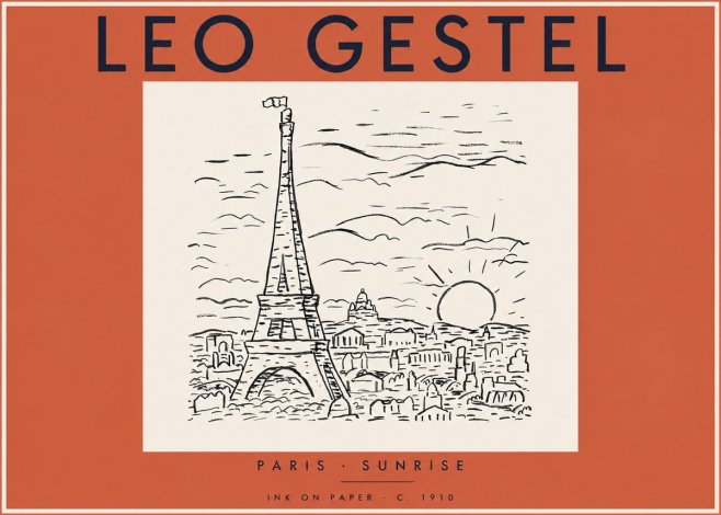 Leo Gestel Paris Sunrise No4 - Póster