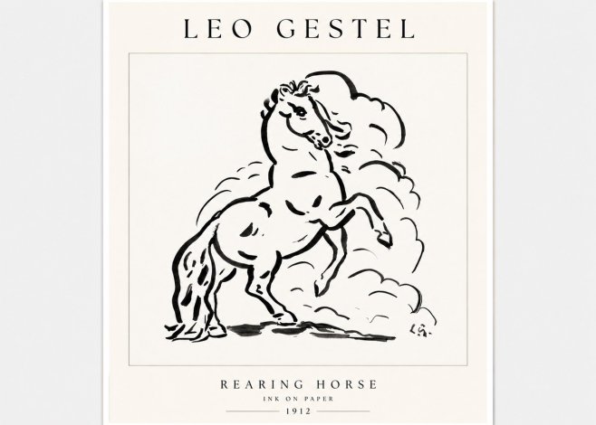 Leo Gestel Rearing Horse No1 - Póster