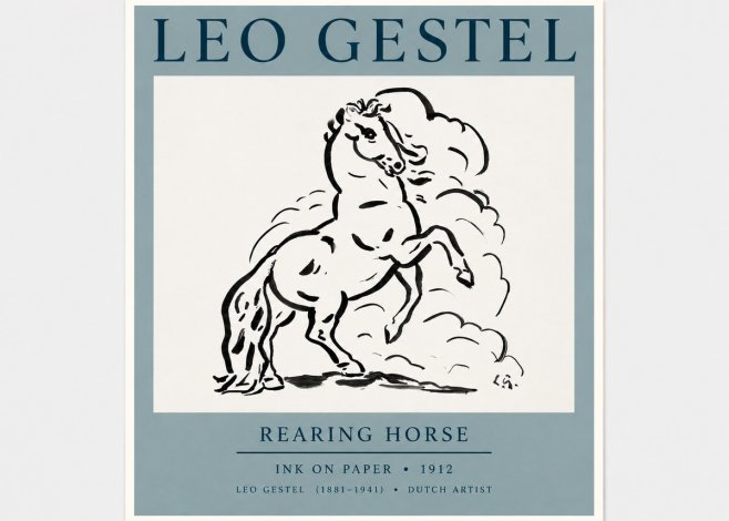 Leo Gestel Rearing Horse No2 - Póster