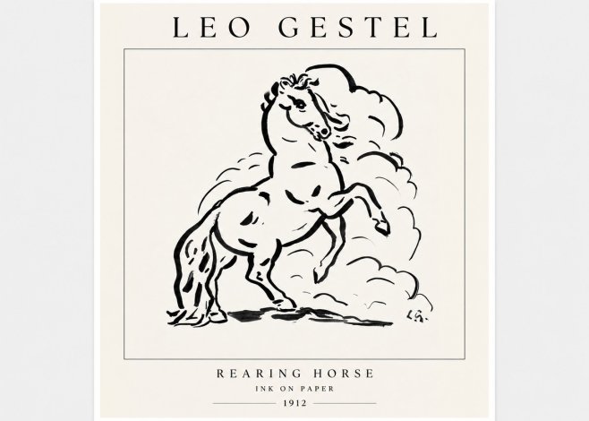 Leo Gestel Rearing Horse No3 - Póster