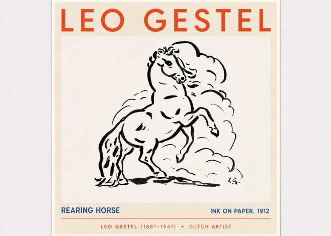 Leo Gestel Rearing Horse No5 - Póster