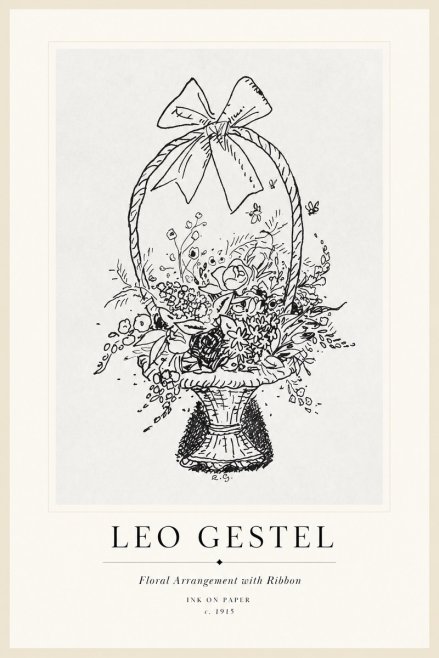 Leo Gestel Floral Arrangement with Ribbon No1 - Póster